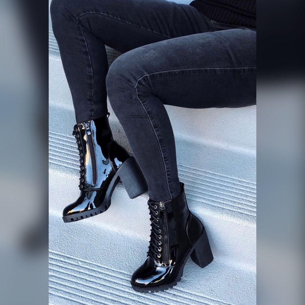 Gothic Red Combat Booties - image 5